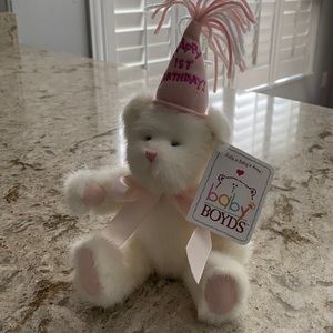 Boyd’s Bear mini Bear “happy 1st birthday”